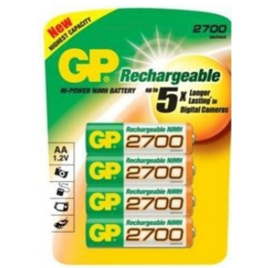סוללה נטענת AA*4 ניקל מטל GP C4 1.2V 2700MAH