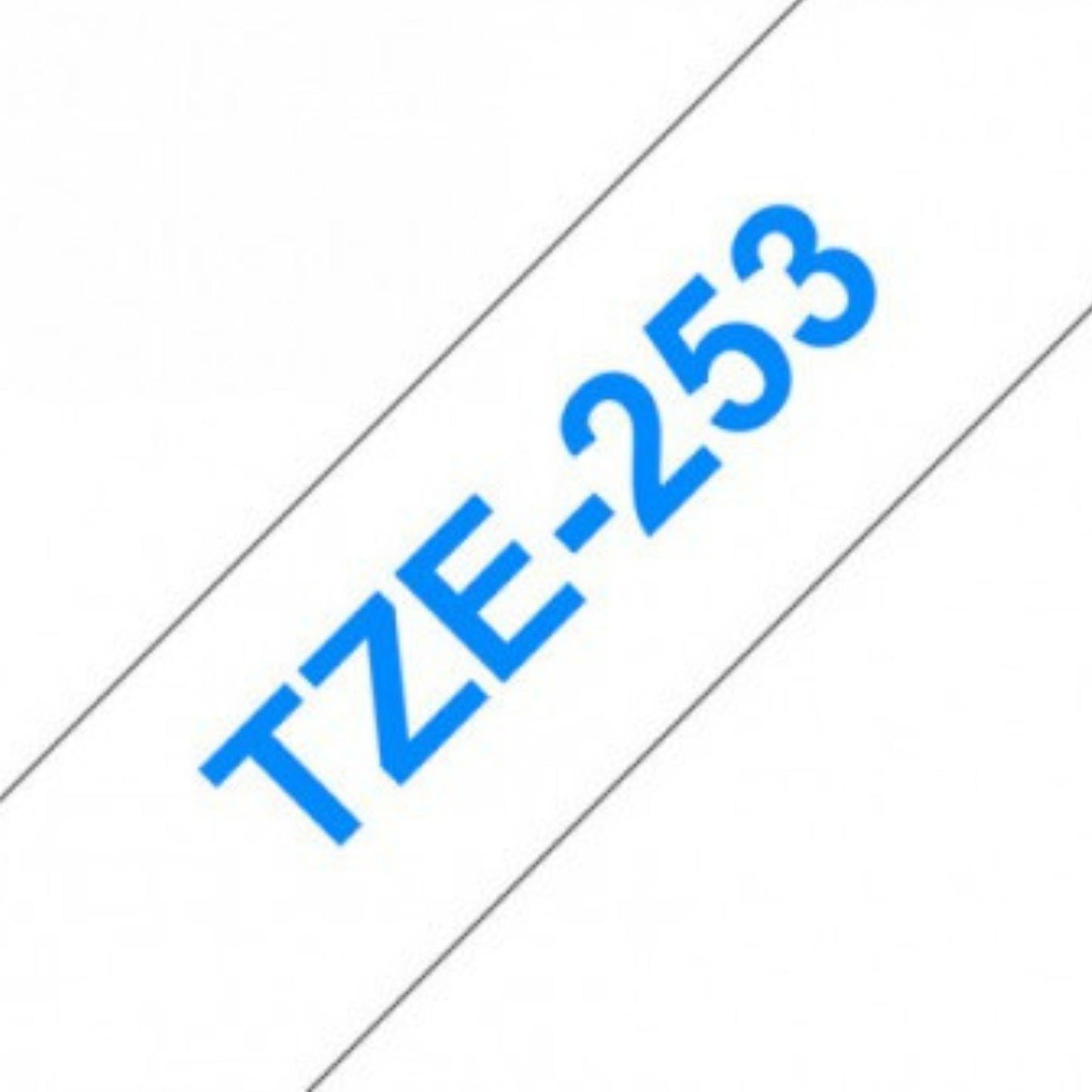 סרט תוויות כחול על רקע לבן 24 מ"מ דגם Brother TZE253