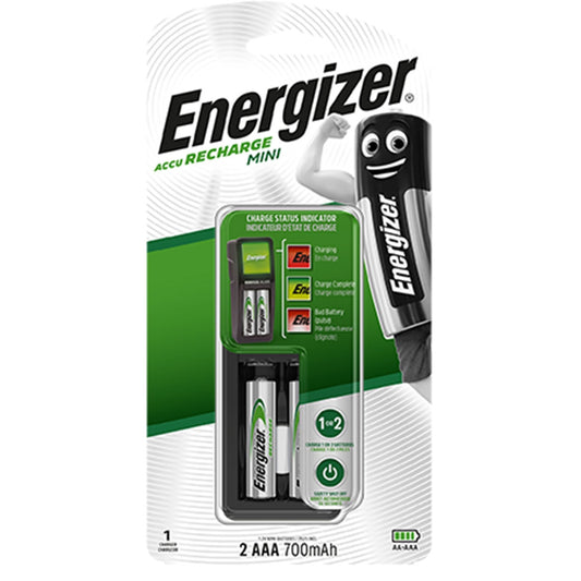 מטען מיני + 2 סוללות Energizer AAA