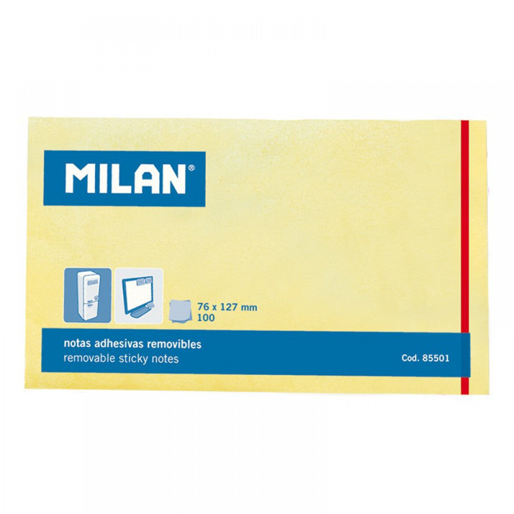 100 פתקיות ממו דביקות Milan - מלבן