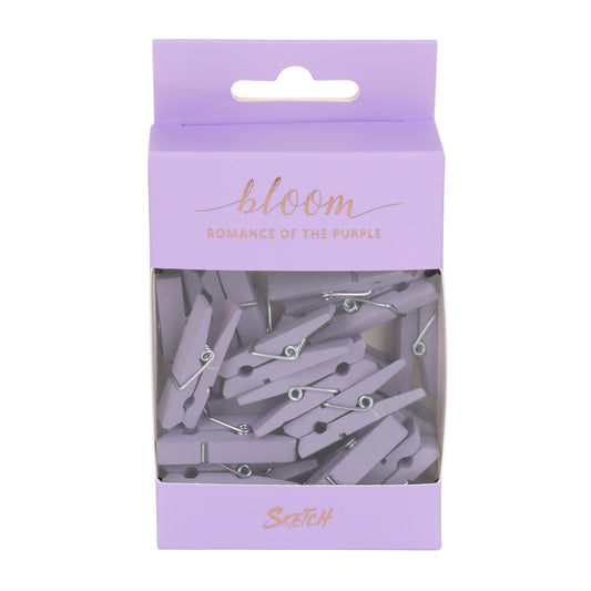 מארז אטבים מעץ 25 יח' ורוד סגול Sketch