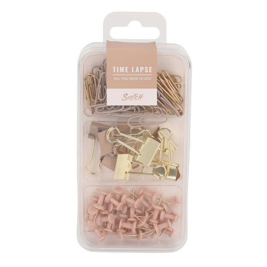 סט סיכות, לחצנים ואטבים ורוד סגול Sketch