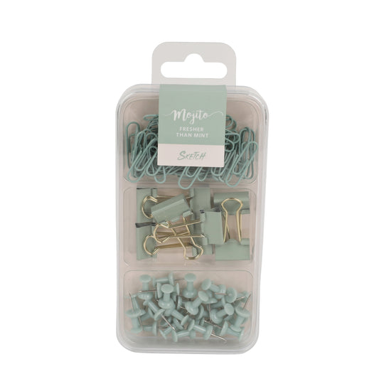 סט סיכות, לחצנים ואטבים ירוק Sketch