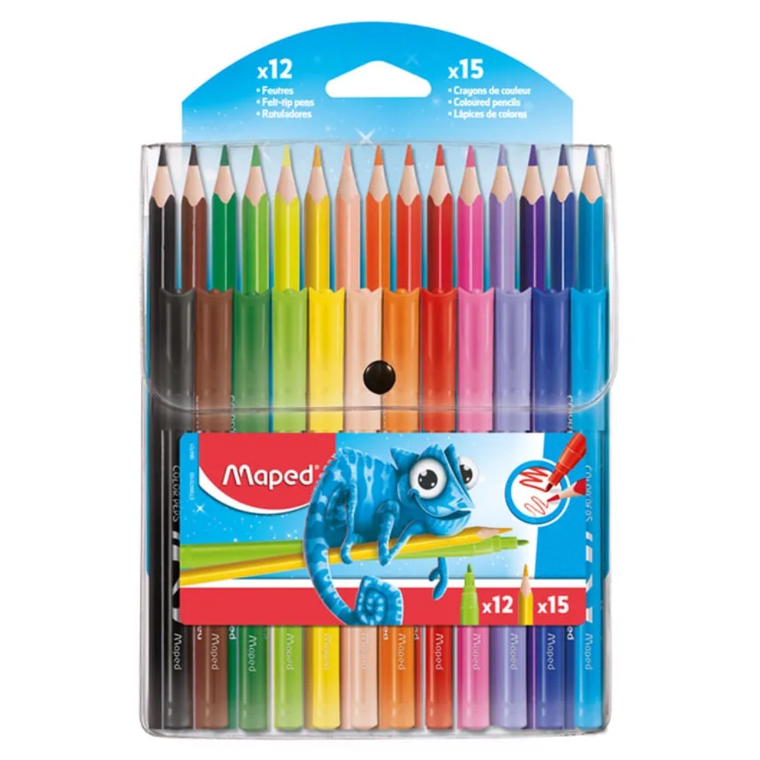 סט 15 צבעים עפרון ו-12 טושים Maped Color'Peps Ocean