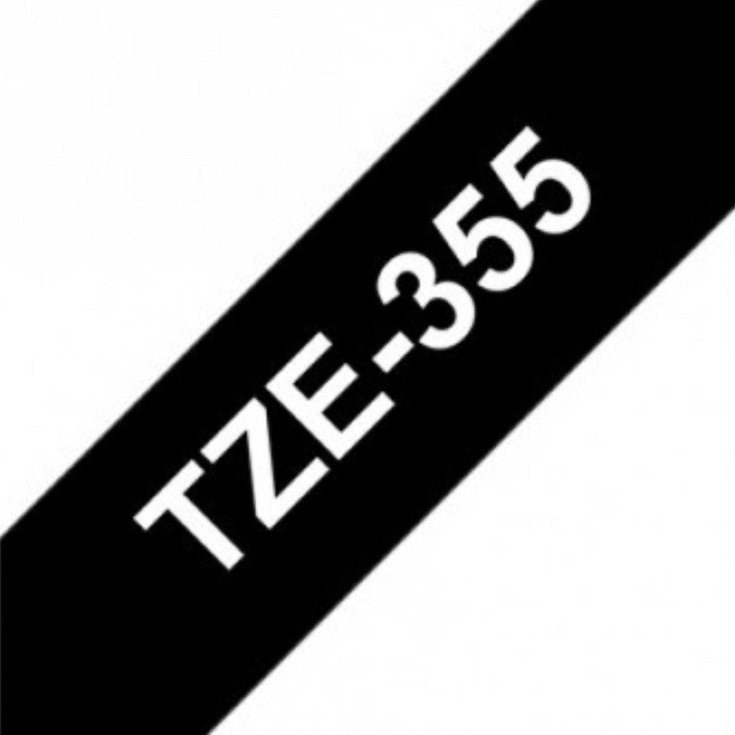 סרט תוויות לבן על רקע שחור 24 מ"מ דגם Brother TZE355