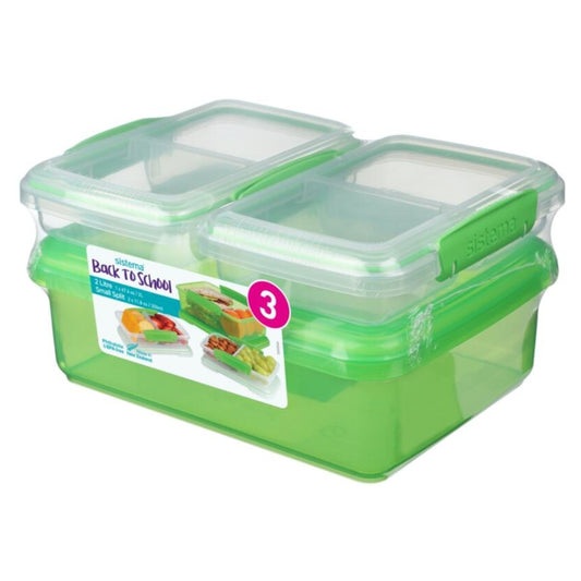 מארז-sistema-lunch-קופסת-2-ליטר-2-קופסאות-350-מל-ירוק