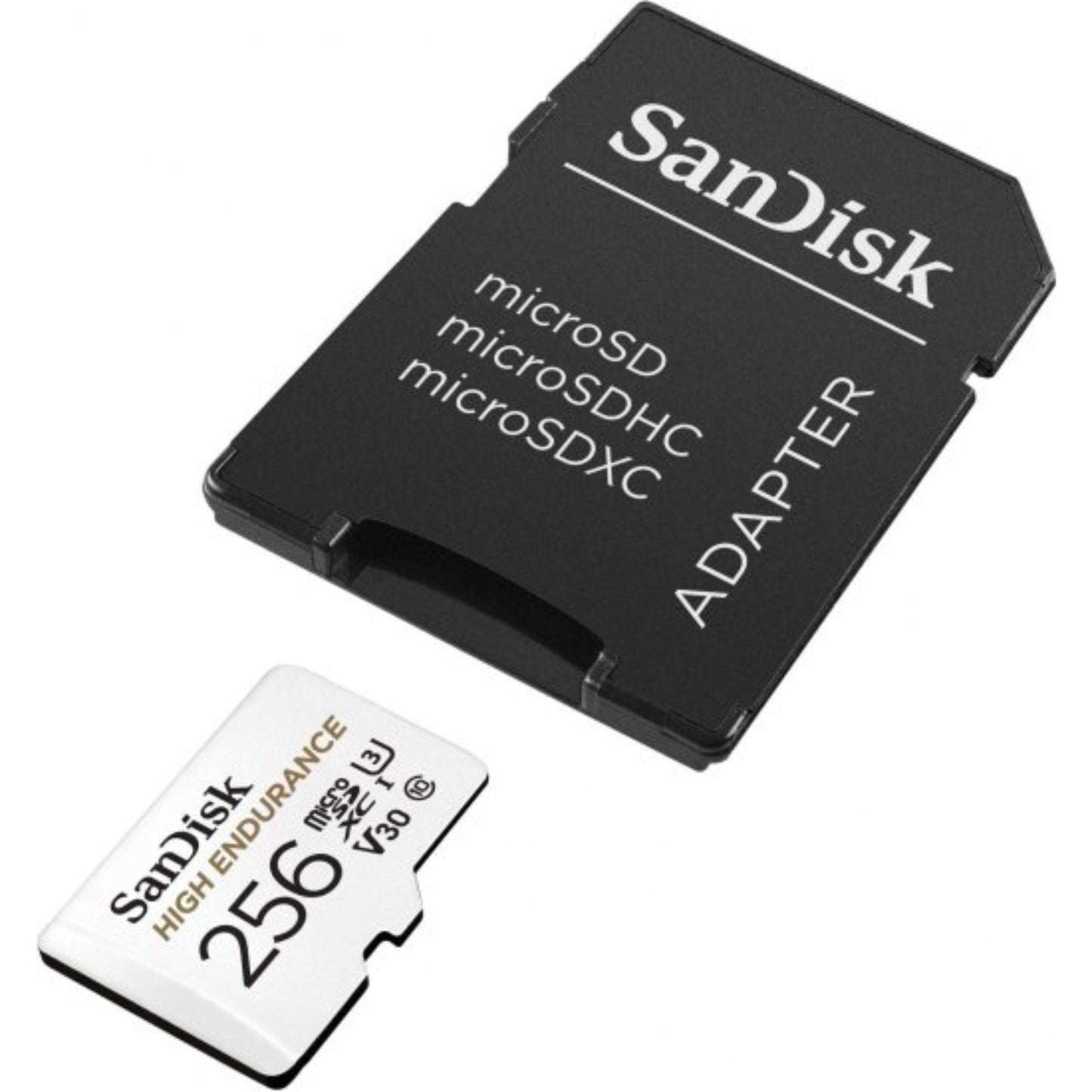 כרטיסSanDisk High Endurance microSDXC 256GB + SD Adapter