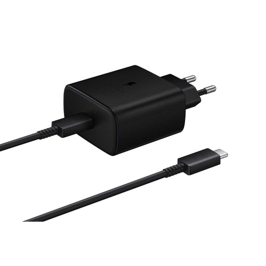 מטען מקורי מהיר 25W עם כבל Samsung Type C שחור