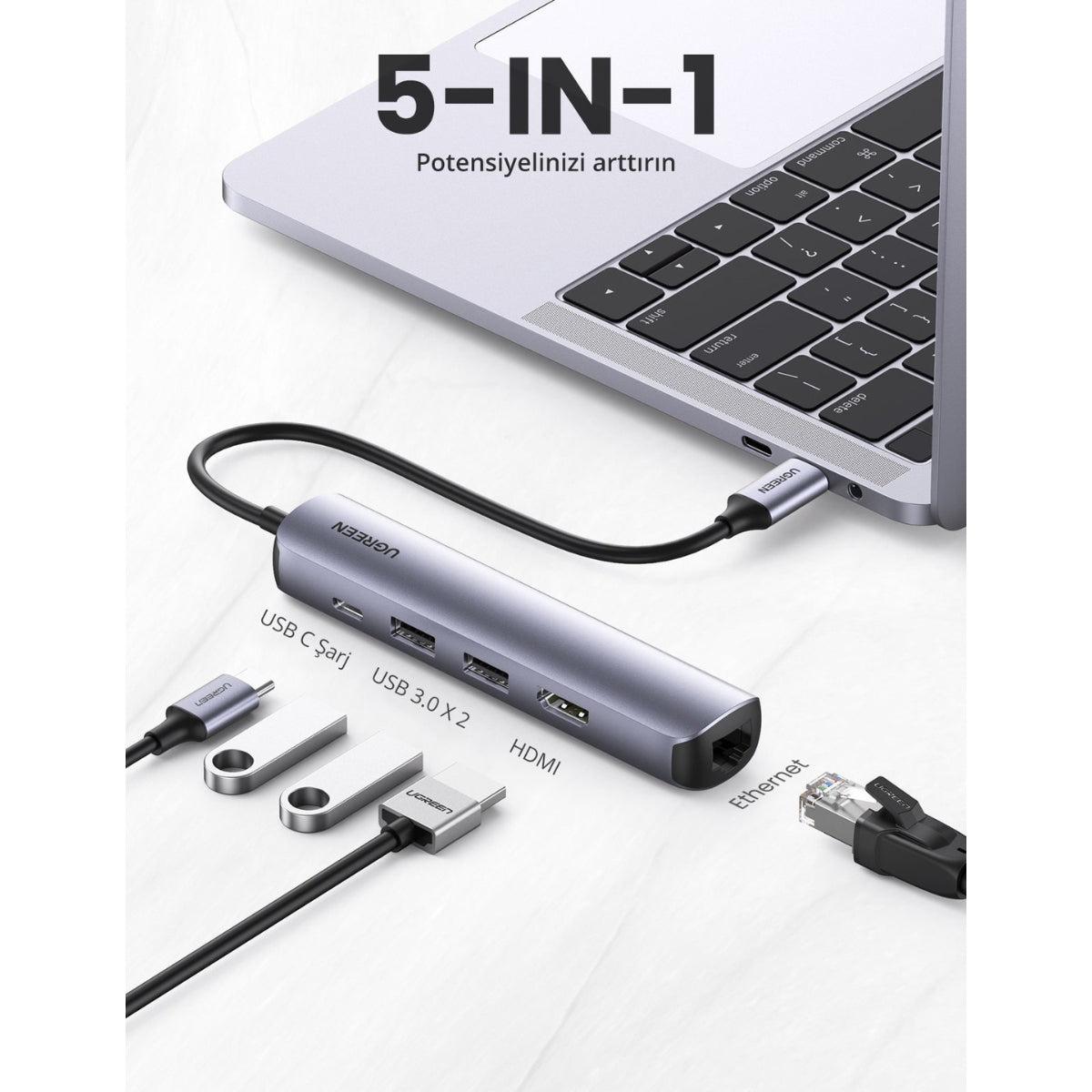 מתאם אולטרה דק  Ugreen USB-C