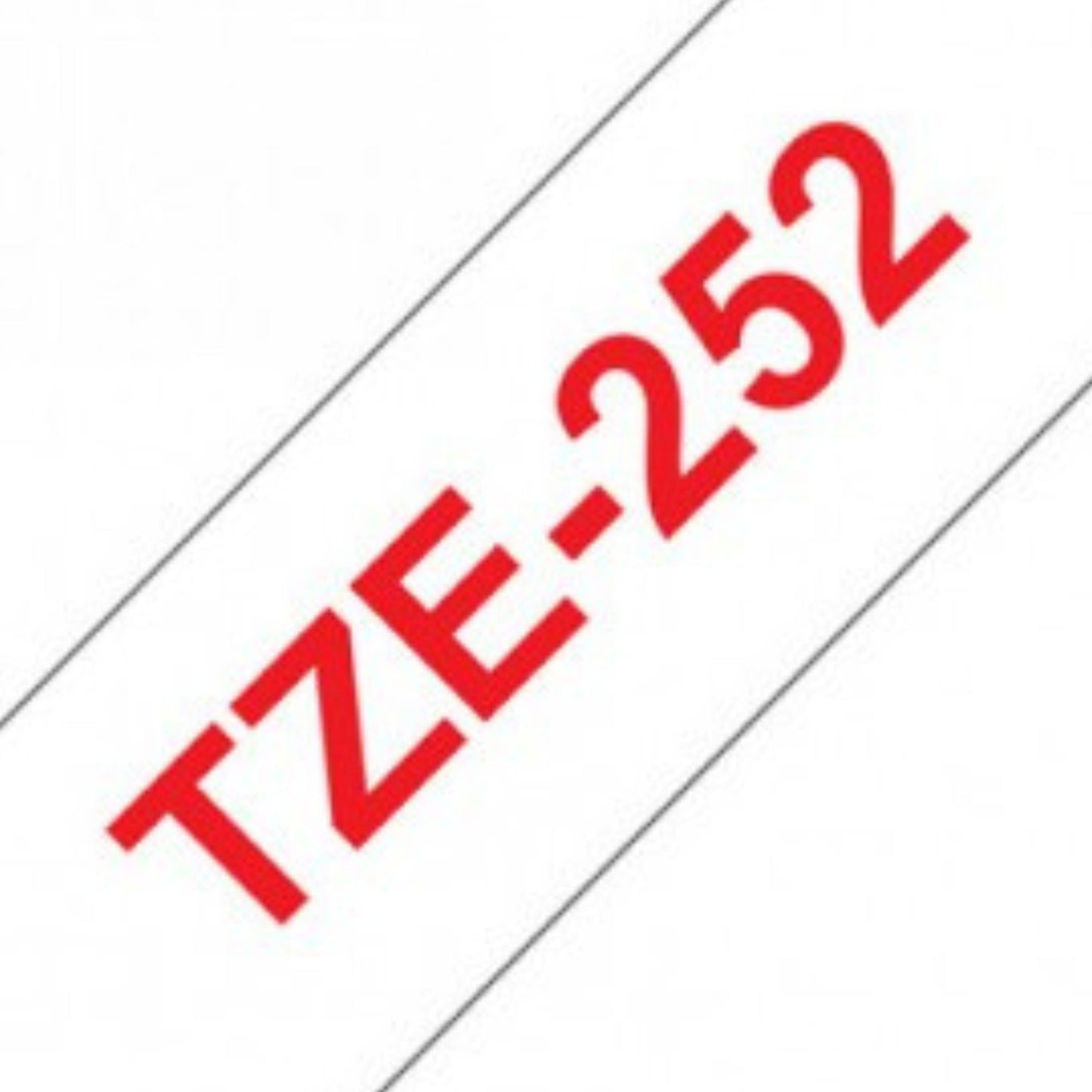 סרט תוויות אדום על רקע לבן 24 מ"מ דגם Brother TZE252