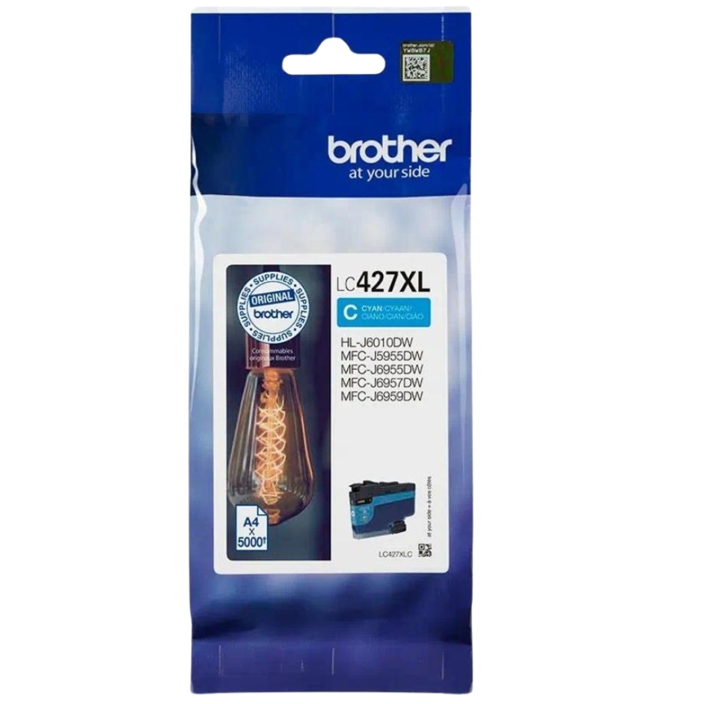 ראש דיו עד 5,000 דף דגם Brother LC427XLC כחול