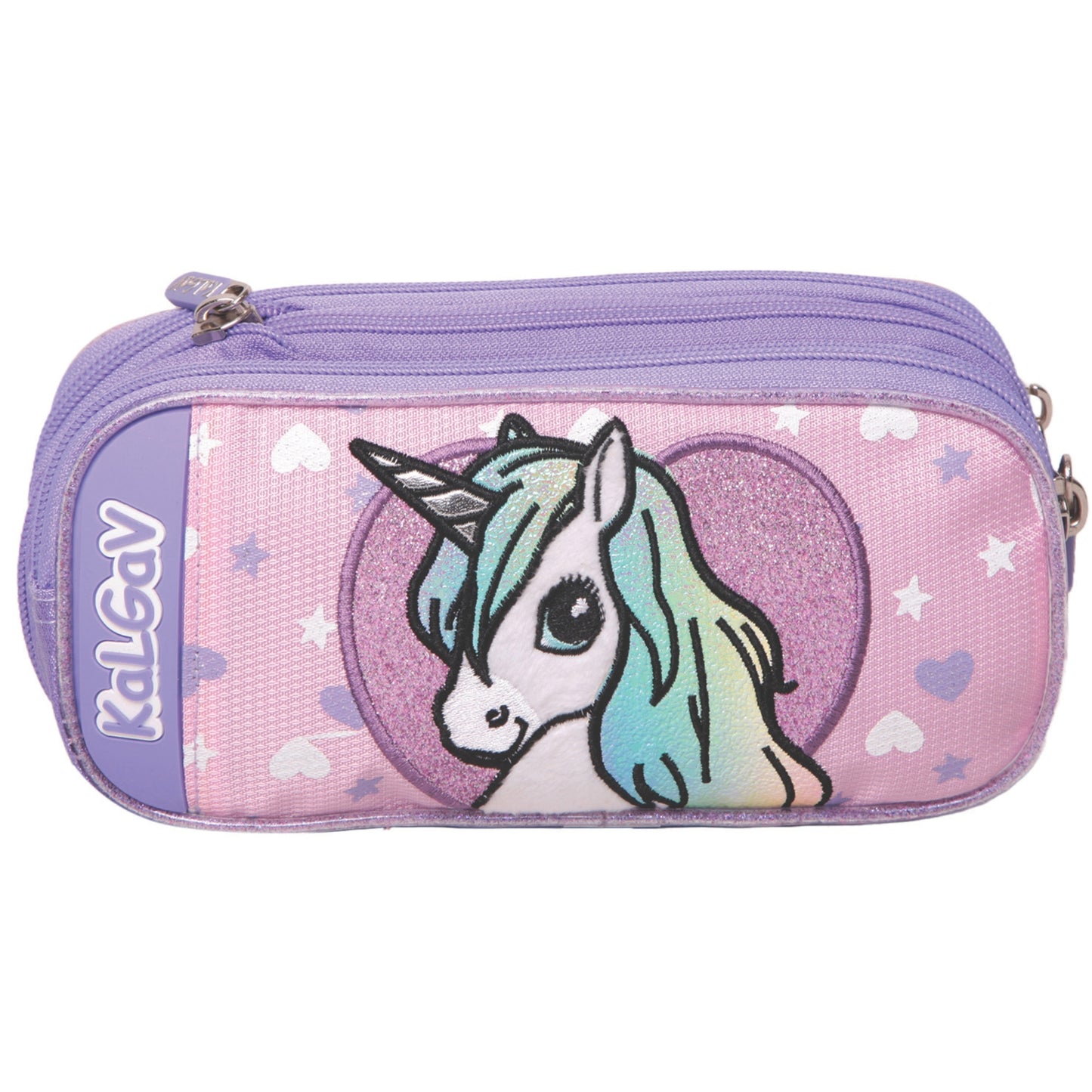 קלמר 2 תאים מתרחב Unicorn Hearts ורוד בהיר/לילך
