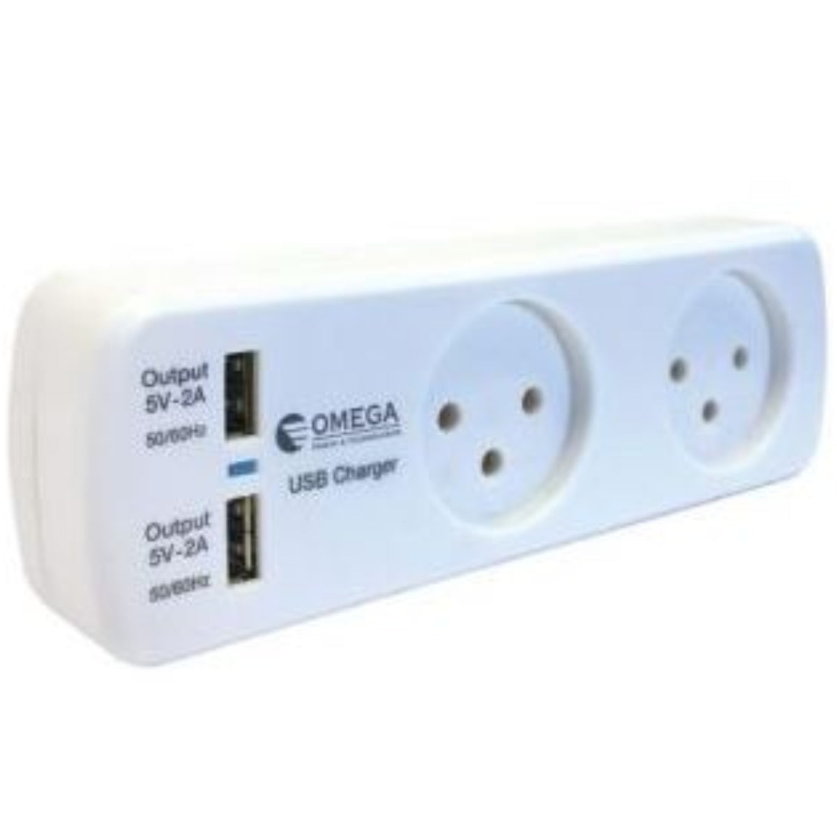 מפצל T-2 כולל 2 שקעי הטענה Omega USB