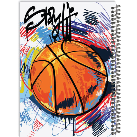 מחברת בעיצוב כדורסל 72 דף משובץ Pixie