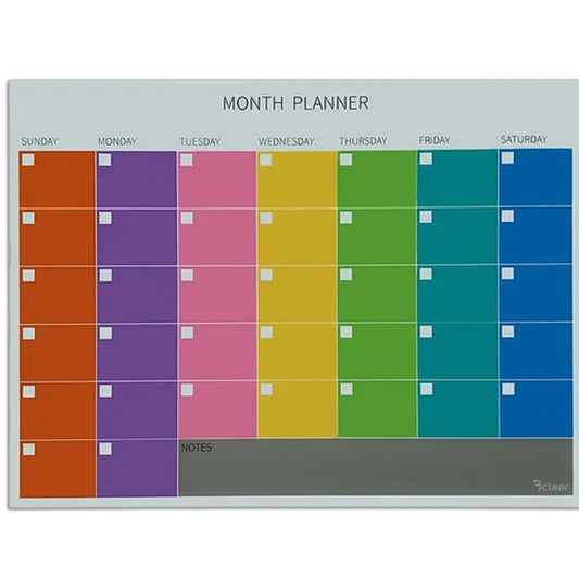 לוח תכנון חודשי צבעוני 120\90 Bclear