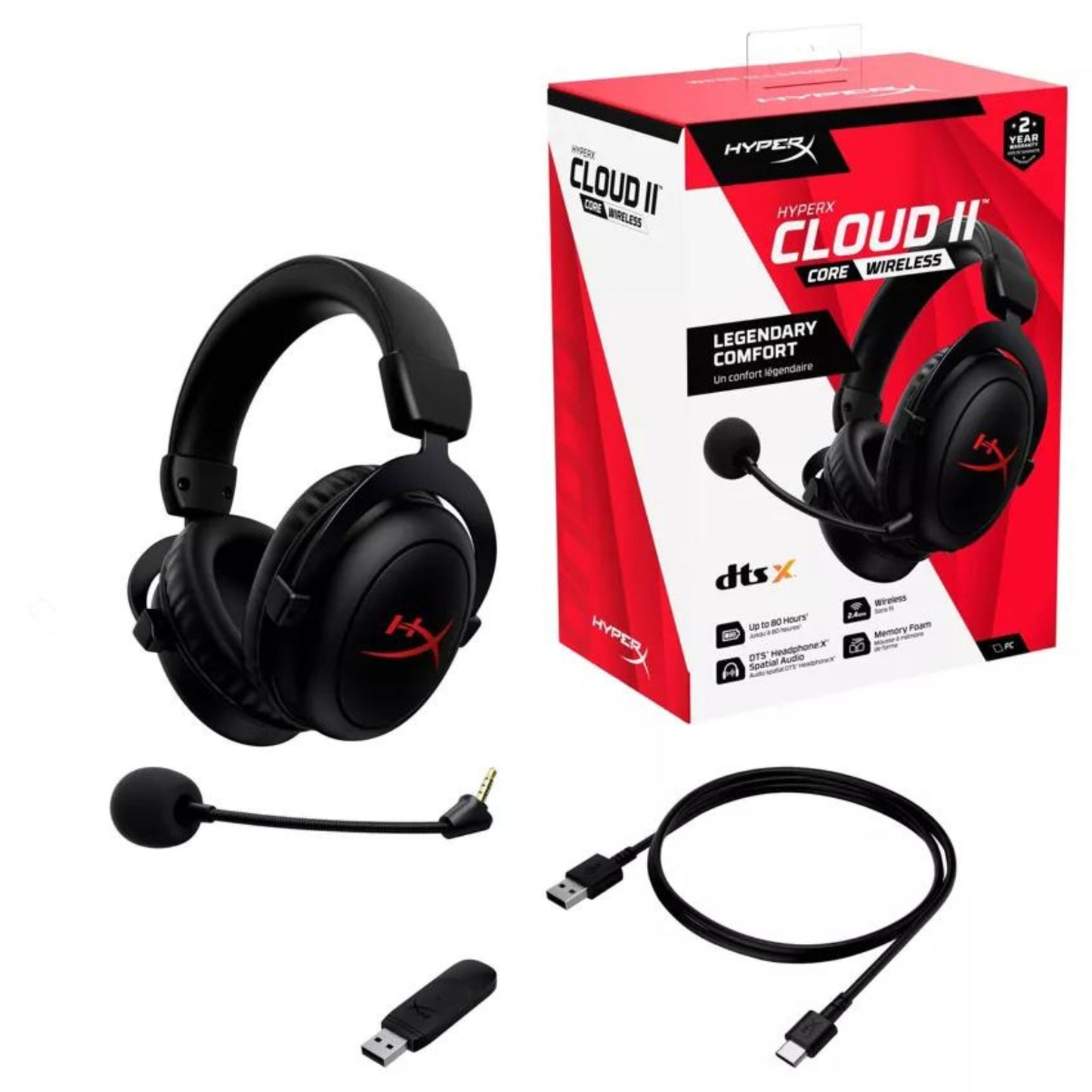 אוזניות גיימינג אלחוטיות - HyperX Cloud II Core