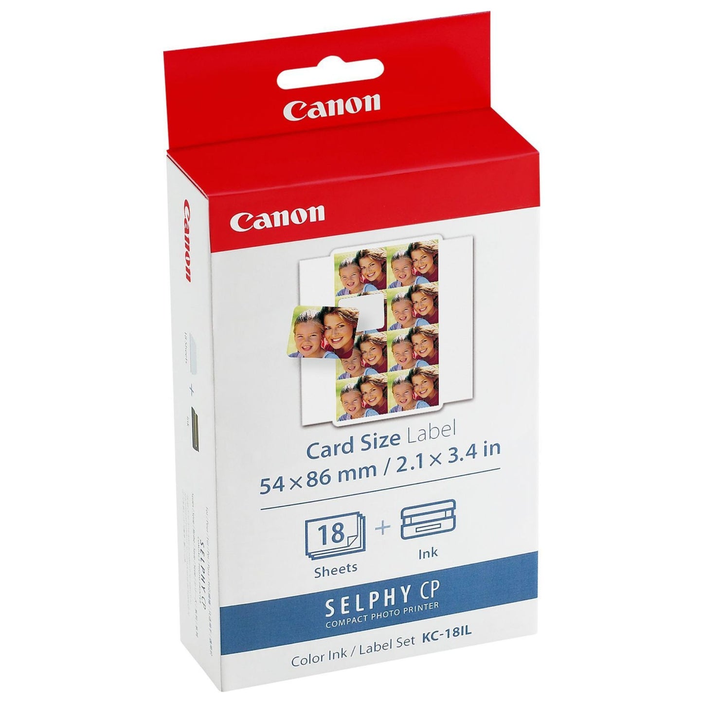 סט דיו ו-18 דפים 8 מדבקות בדף Canon KC-18IL 54x86mm