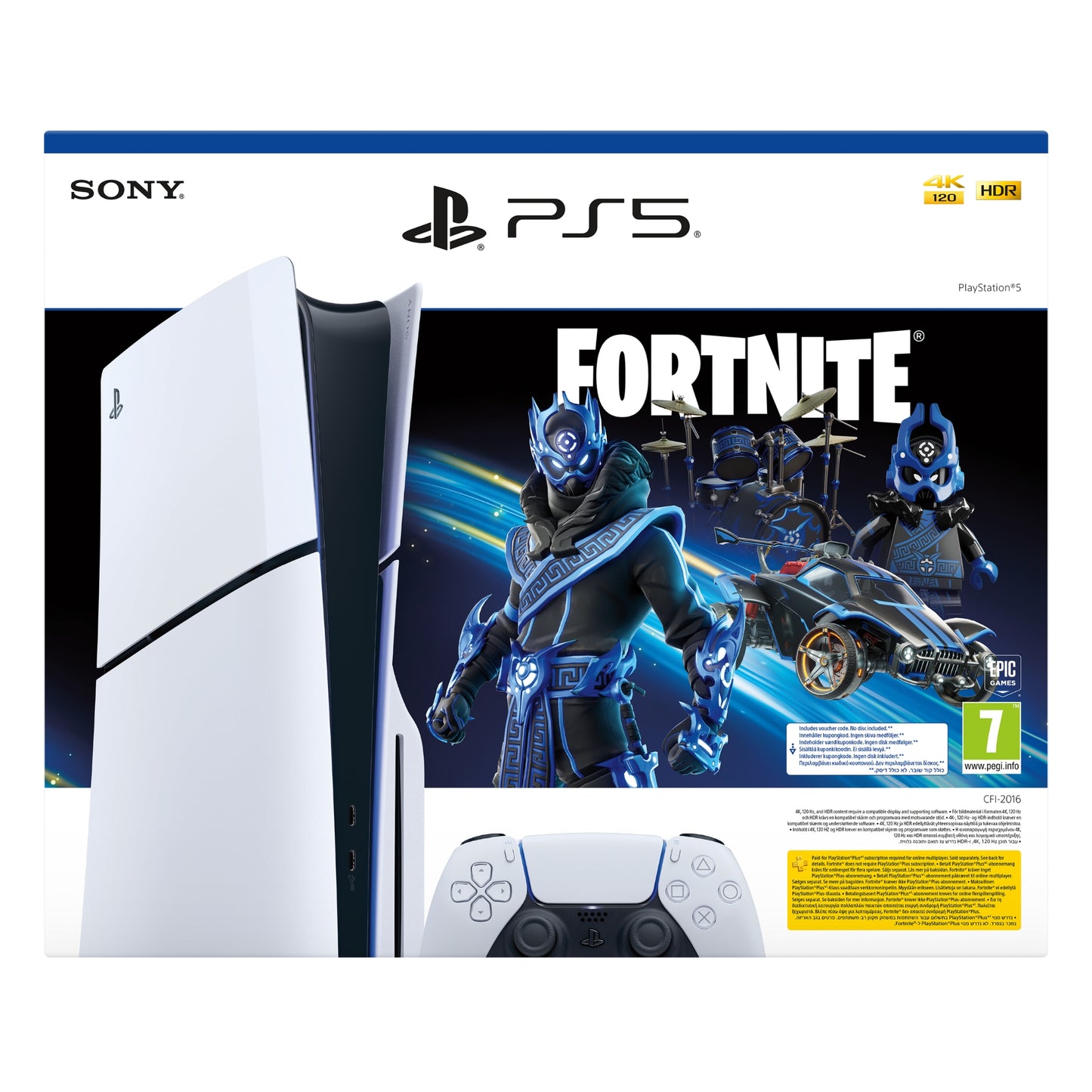 Sony PS5 Slim Console Blu Ray - Fortnite Cobalt Star Bundle