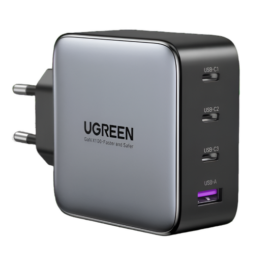 מטען Ugreen Nexode 100W GaN – טעינה עילית ומהירה ל-4 מכשירים בו-זמנית