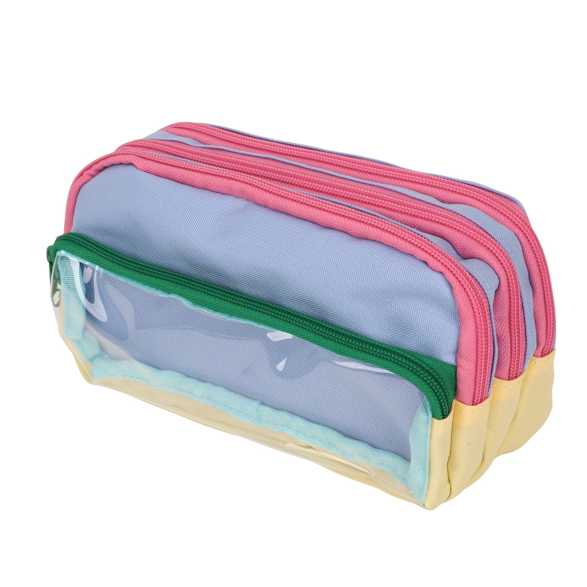 קלמר 4 תאים תכלת ורוד