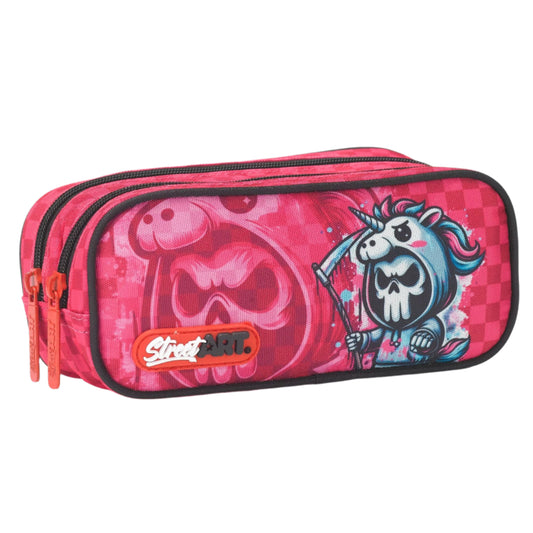 קלמר 2 תאים Street art Pink Grim