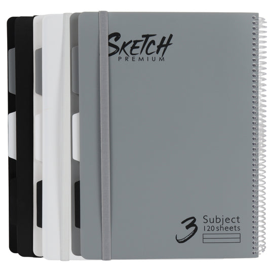 מחברת ספירלה A4 שורה 3 נושאים 120 דף Sketch מעורב צבעים