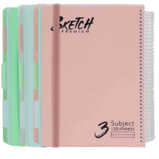 מחברת ספירלה B5 שורה 3 נושאים 120 דף Sketch מעורב צבעי פסטל