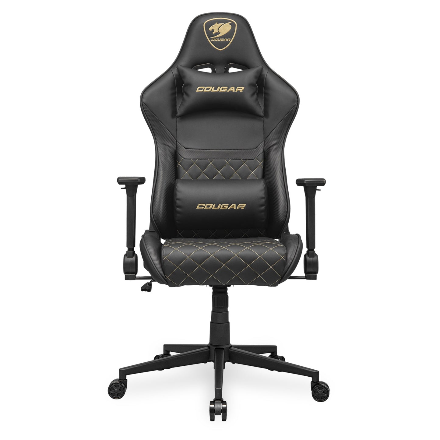 מושב גיימינג דמוי עור שחור Cougar Armor One V2 Gold