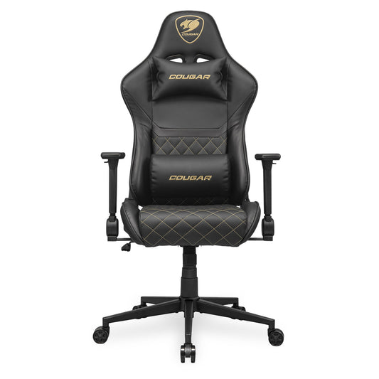 מושב גיימינג דמוי עור שחור Cougar Armor One V2 Gold