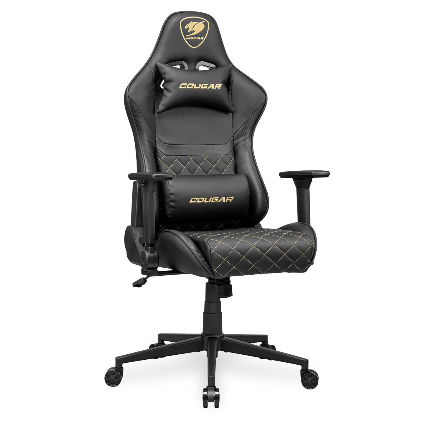 מושב גיימינג דמוי עור שחור Cougar Armor One V2 Gold