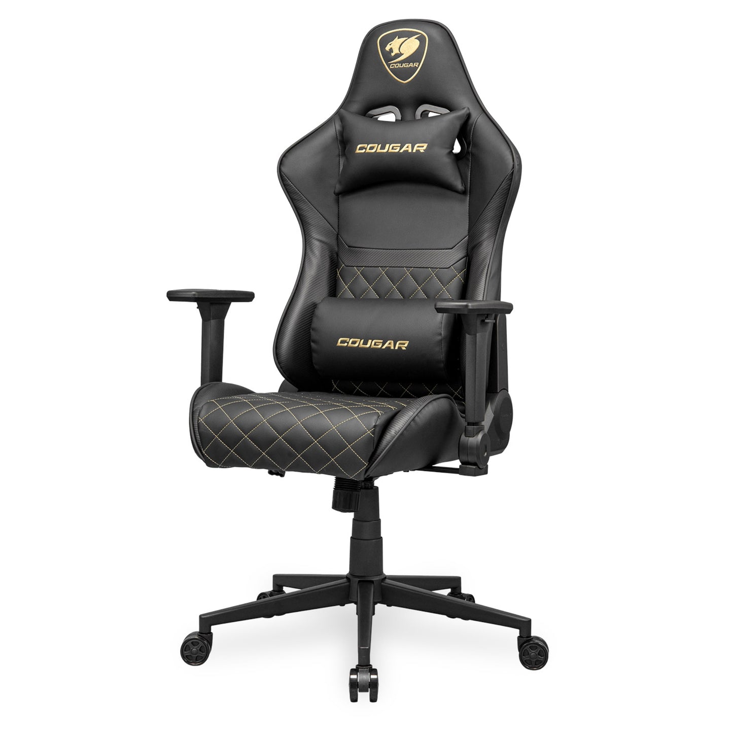 מושב גיימינג דמוי עור שחור Cougar Armor One V2 Gold