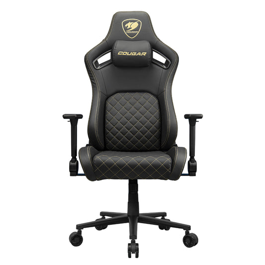 מושב גיימינג דמוי עור שחור Cougar Defensor Gold