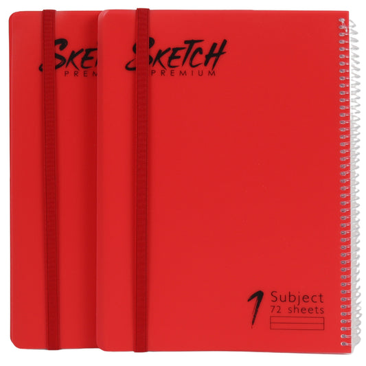 זוג מחברות ספירלה A4 PP עם גומי שורה Sketch מעורב צבעים