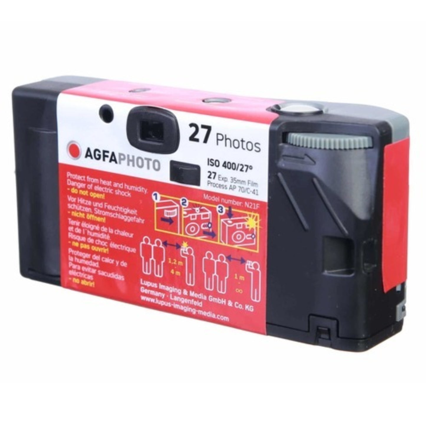 מצלמה חד פעמית 27 תמונות Agfa Lebox Camera Flash N21f