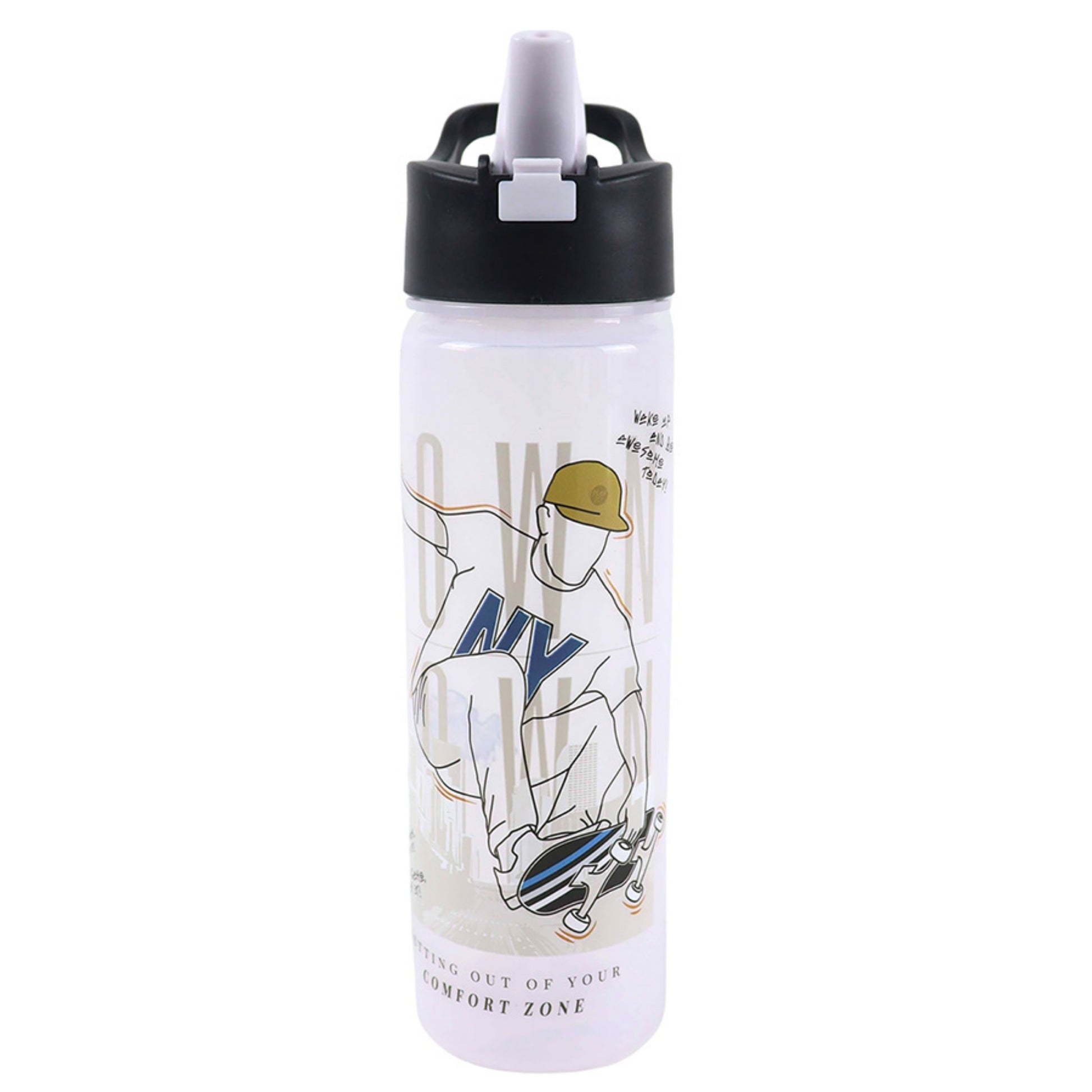 בקבוק שקוף עם לחצן סקייטר 600 מ"ל