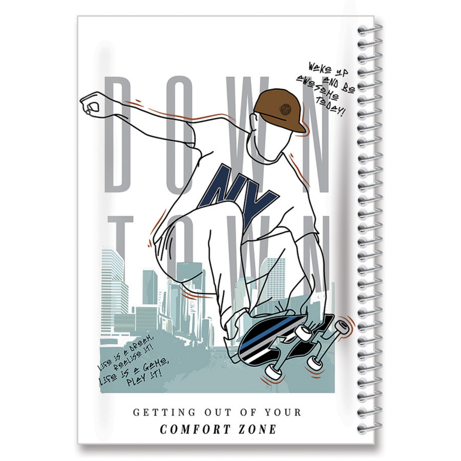 מחברת ספירלה PP A4 שורה 72 דפים סקייטר