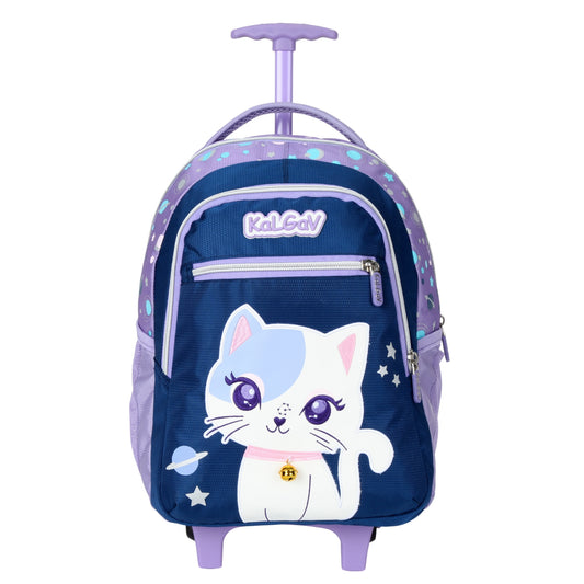 תיק גן דור טרולי חתולה בחלל לילך-כחול כהה