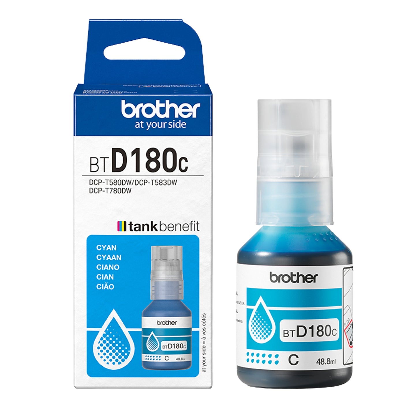 בקבוק דיו כחול מקורי Brother BTD180C
