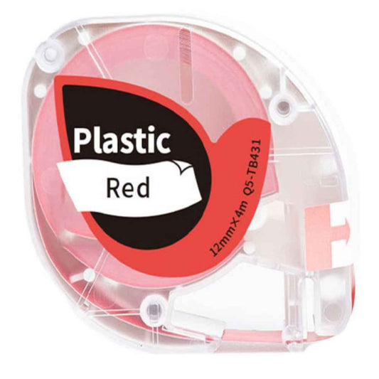 מדבקה פלסטיק שחור על אדום 4*12מ"מ דגם Aimo Q5-tb431