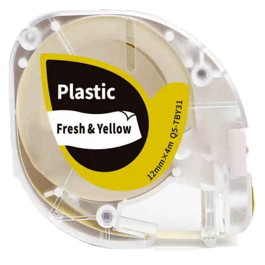 מדבקה פלסטיק שחור על צהוב 4*12מ"מ דגם Aimo Q5-tby31