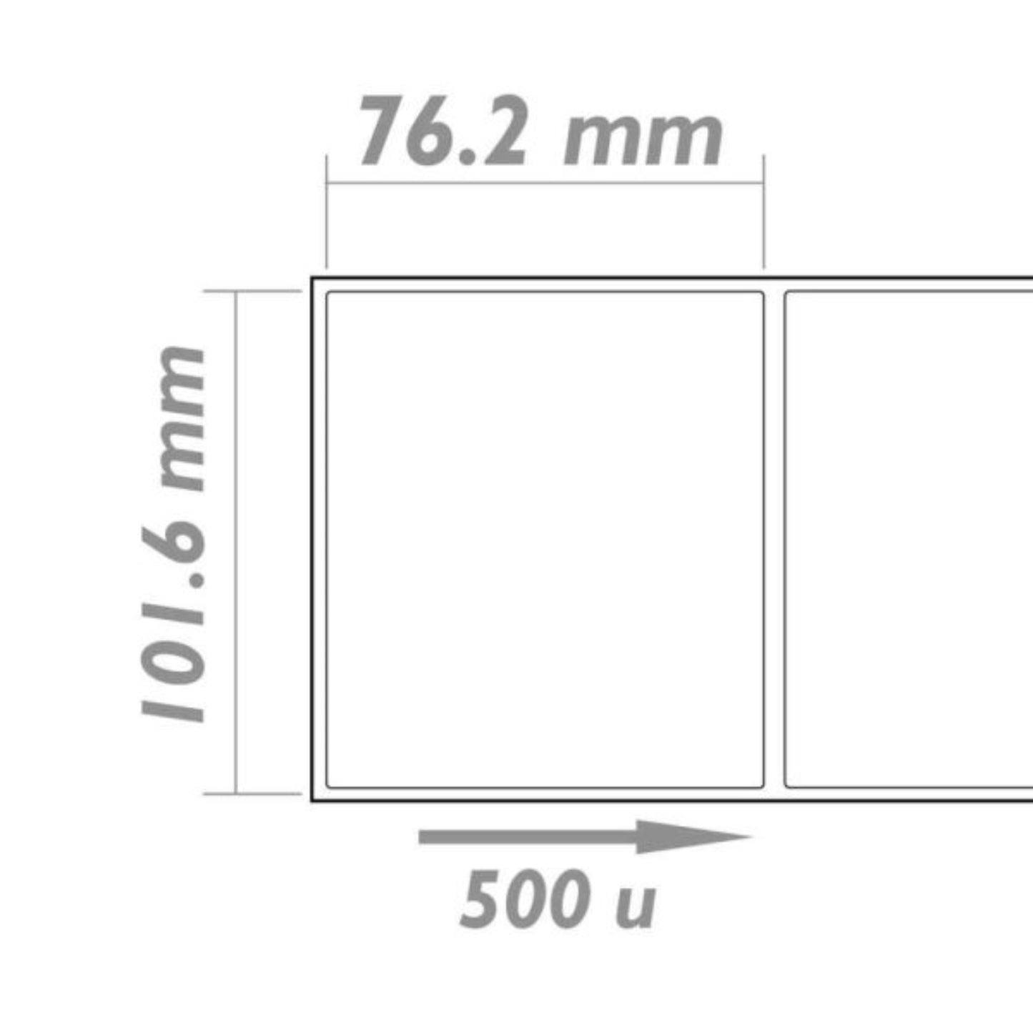 גליל מדבקות לבנות 500 יח' 76.2* 101.5 מ"מ דגם Aimo ZA43500
