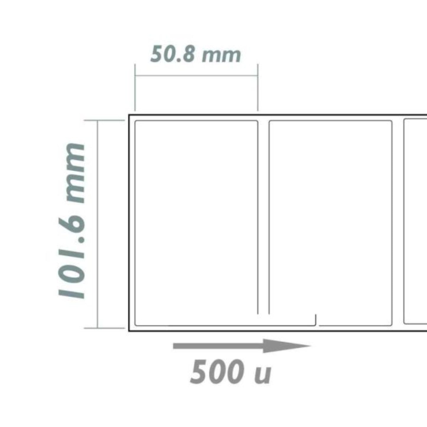 גליל מדבקות לבנות 500 יח' 50* 101.5 מ"מ דגם Aimo ZA42500