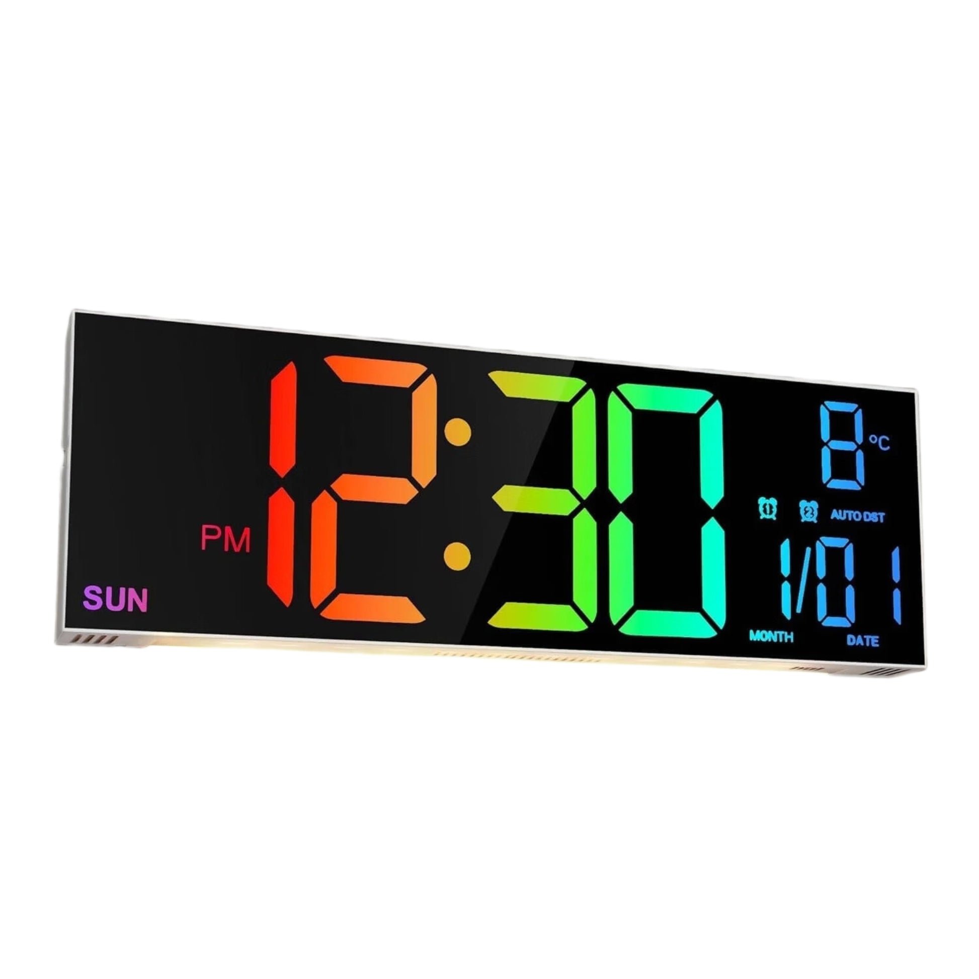 שעון קיר דיגיטלי ושלט Dragon White Rgb