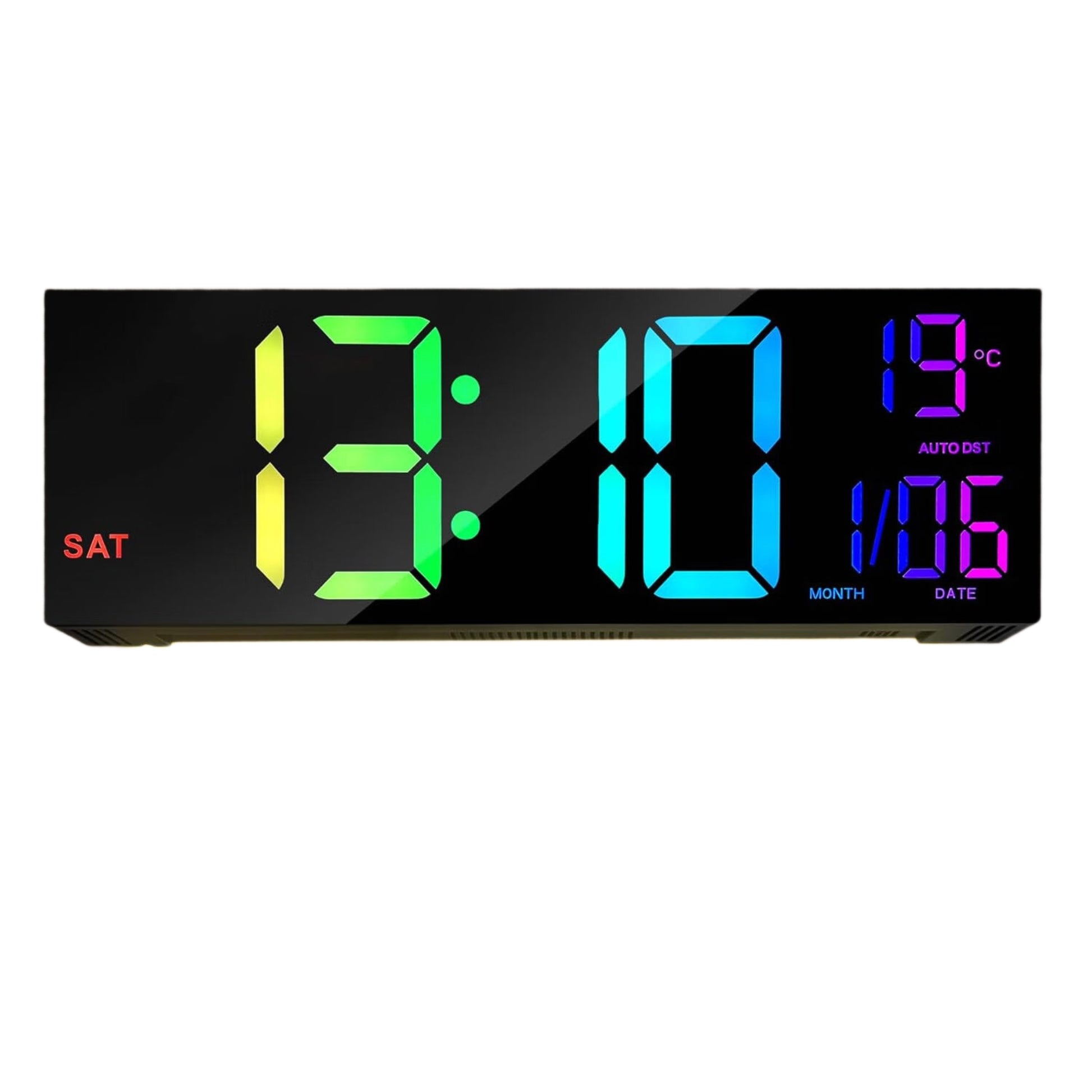 שעון קיר דיגיטלי ושלט Dragon Black Rgb