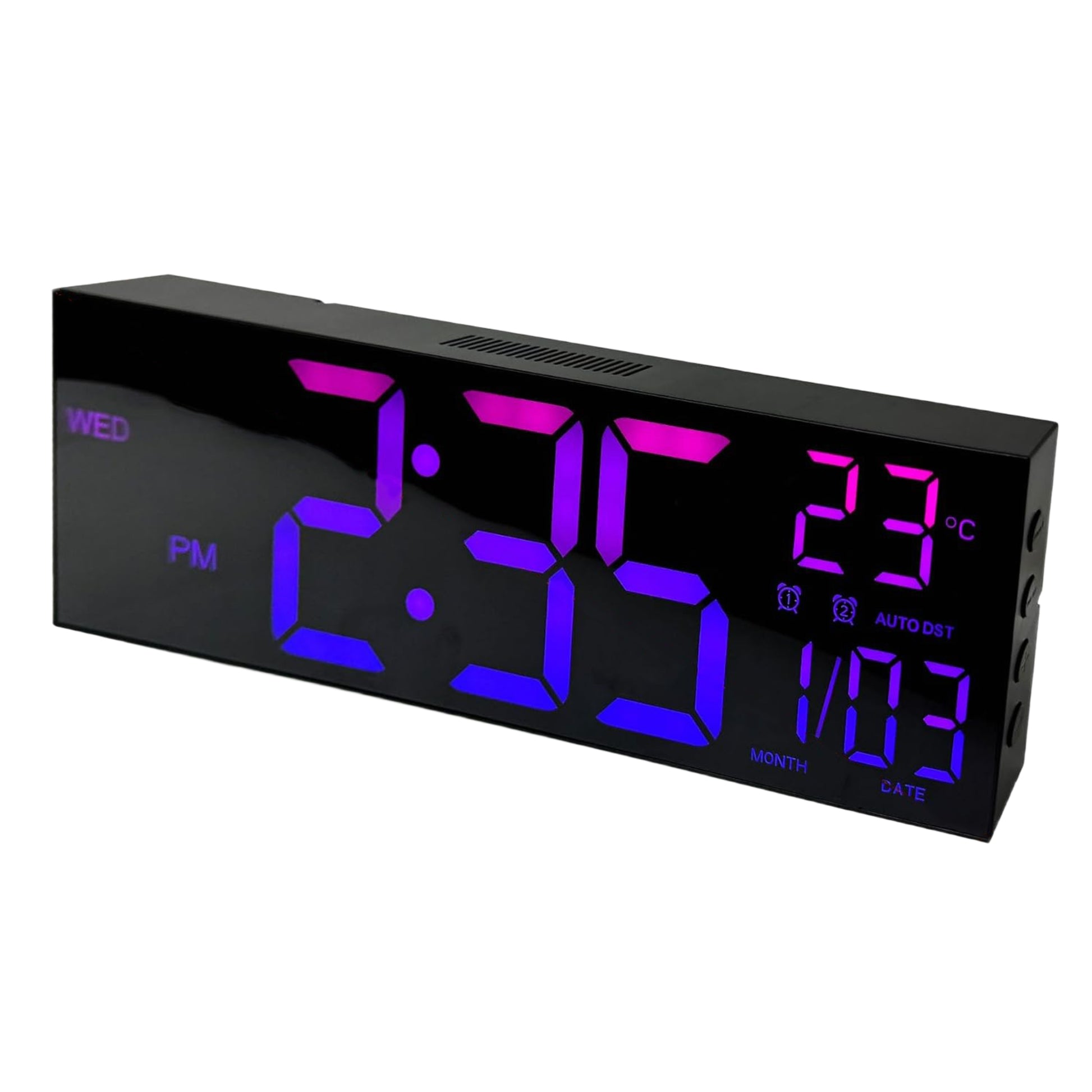 שעון קיר דיגיטלי ושלט Dragon Black Rgb