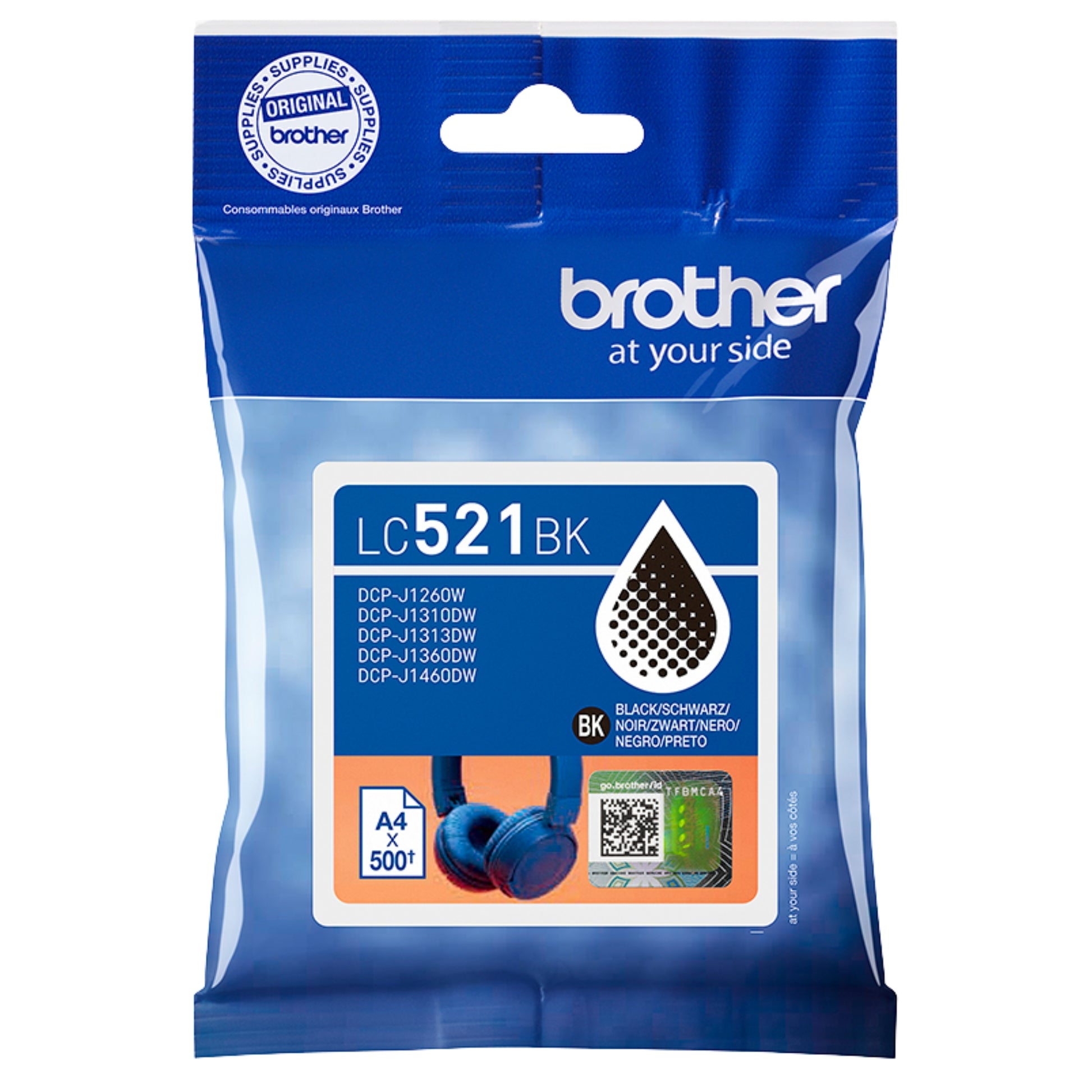 ראש דיו מקורי Brother LC-521BK שחור