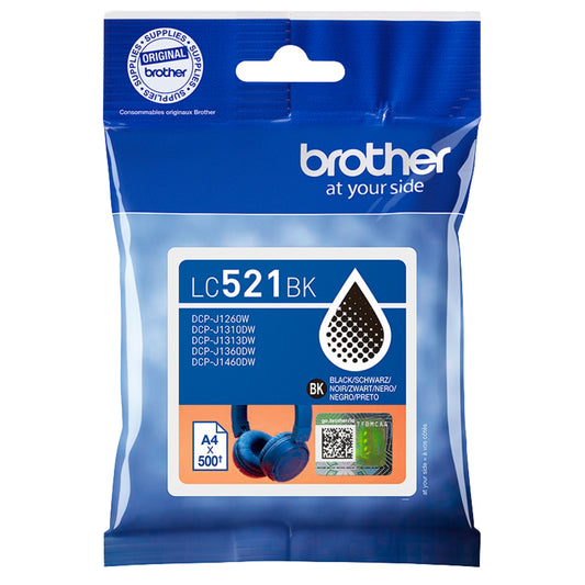 ראש דיו מקורי Brother LC-521BK שחור