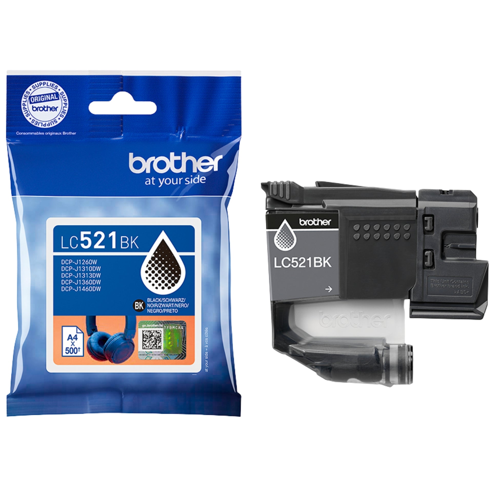 ראש דיו מקורי Brother LC-521BK שחור