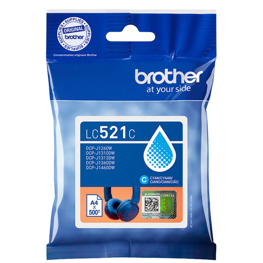 ראש דיו מקורי Brother LC-521C ציאן