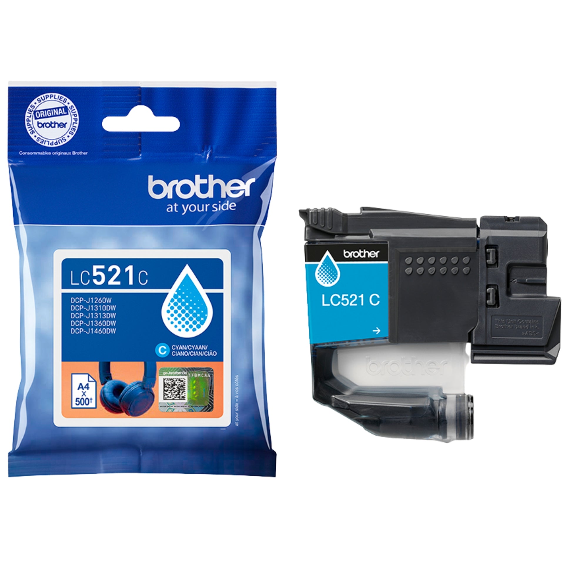 ראש דיו מקורי Brother LC-521C ציאן